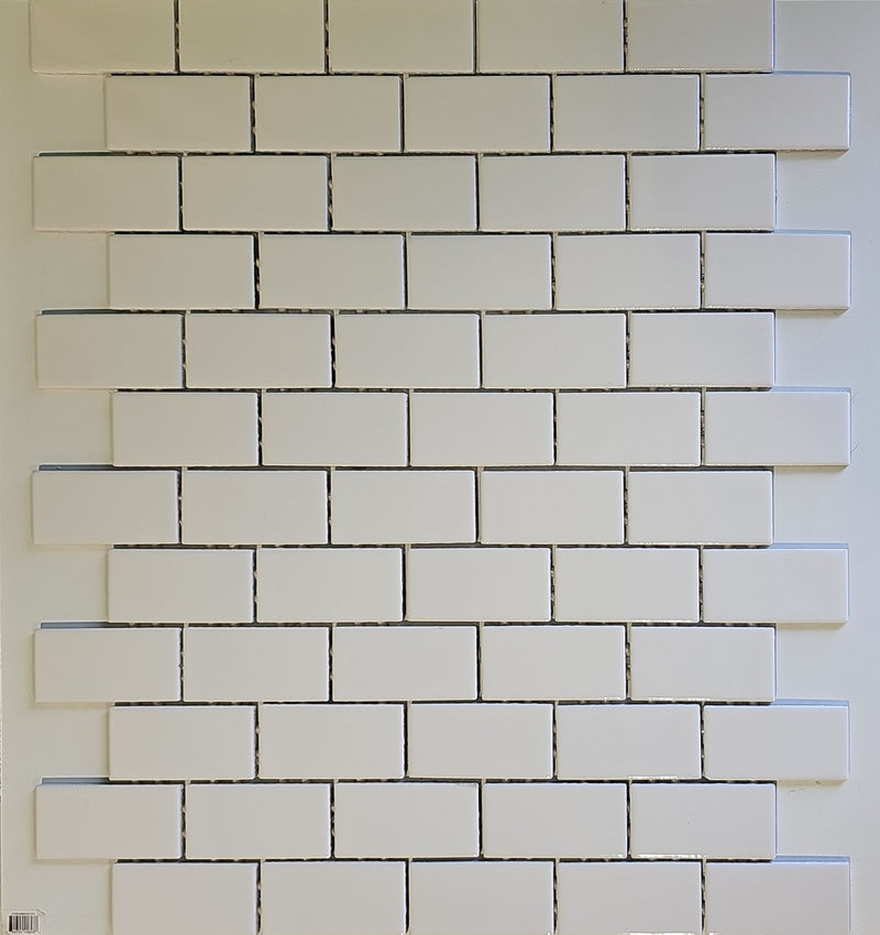 0100 White 2x4 Brickwork Mosaic Tile – Rittenhouse Square | 10 sq ft (12 Sheets)