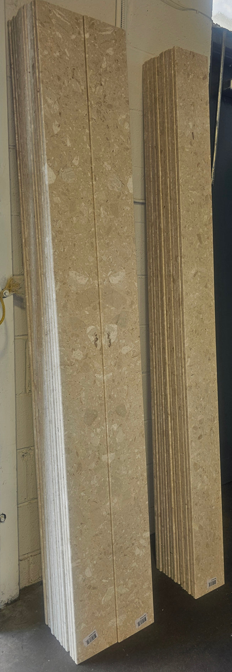 Beige Marble Shower Jamb – Natural Stone Trim for Shower Doors