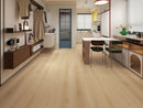 Savanna Oak waterproof hybrid flooring installed in living room