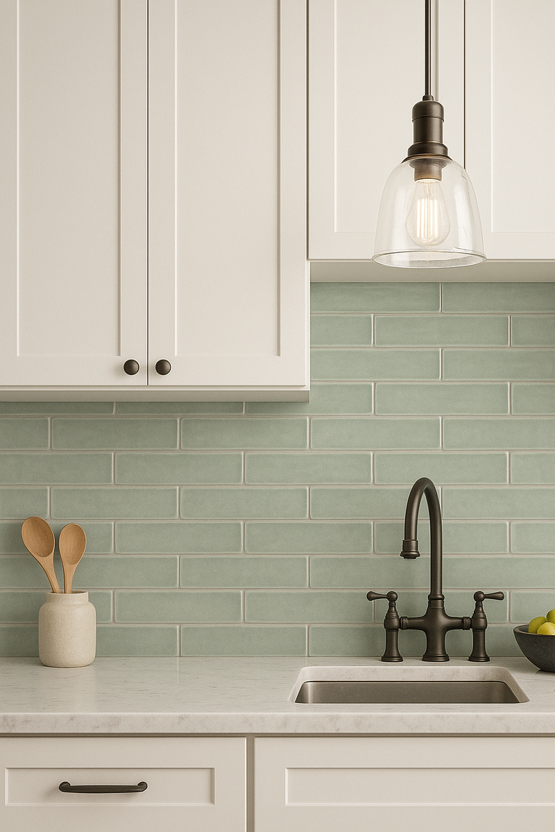 Kezma Jade Handcrafted Subway Tile [Y10D] – 3"x12" Ceramic Wall Tile for Kitchen & Bathroom Backsplash