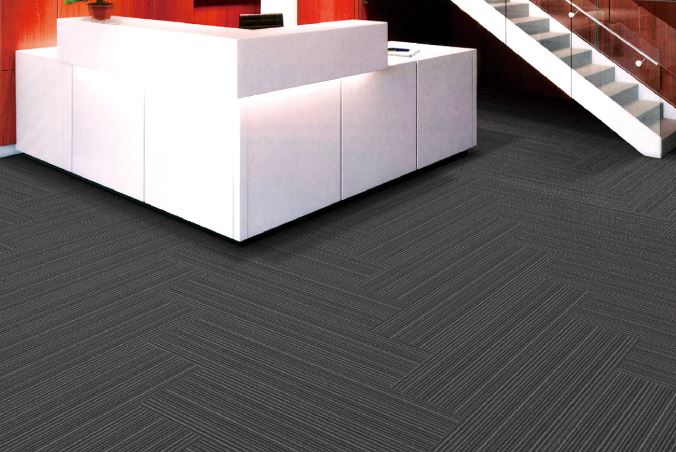 Fuzion Carpet Tiles Elmvale Midnight Velvet 10" x 40"