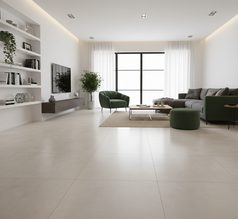 48x48 Large Format Porcelain Tile – Sahara Warmth – Oversized Floor & Wall Tile