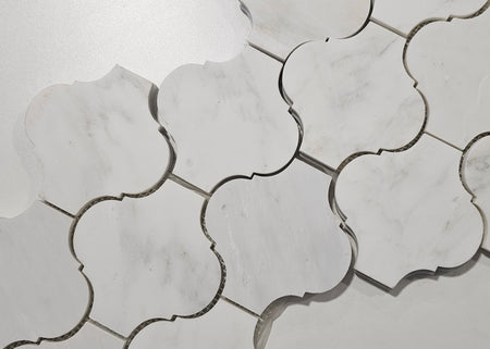 Oriental White Arabesque Marble Mosaic Tile – Lantern Collection | Polished Finish | 5 Sheets (305 x 295 mm)