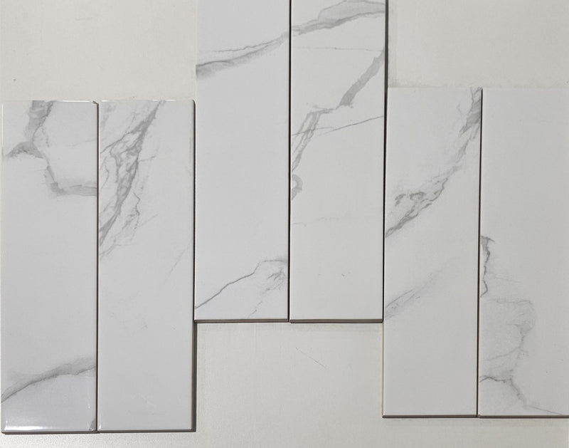 Carrara White Subway Tile [PST1400] – 4"x16" Ceramic Wall Tile for Kitchen & Bathroom Backsplash