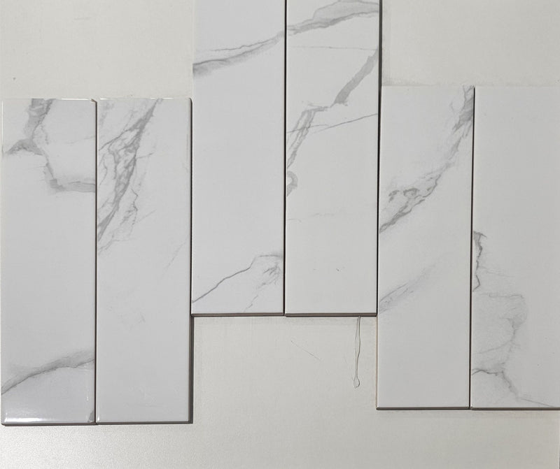 Carrara White Subway Tile [PST1400] – 4"x16" Ceramic Wall Tile for Kitchen & Bathroom Backsplash