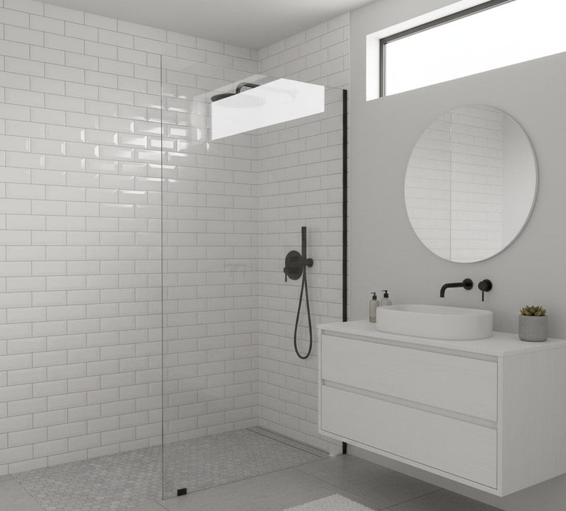 Bevel White Matte Subway Tile [SL17] – 3"x6" Ceramic Wall Tile for Kitchen & Bathroom Backsplash