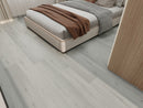 Silver Mist 7mm waterproof luxury vinyl plank flooring installed in a bedroom.