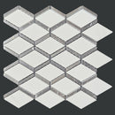 Pure White & Bardiglio Polished Diamond Marble Mosaic | LFSM-1002 | $6.99 per sq.ft.