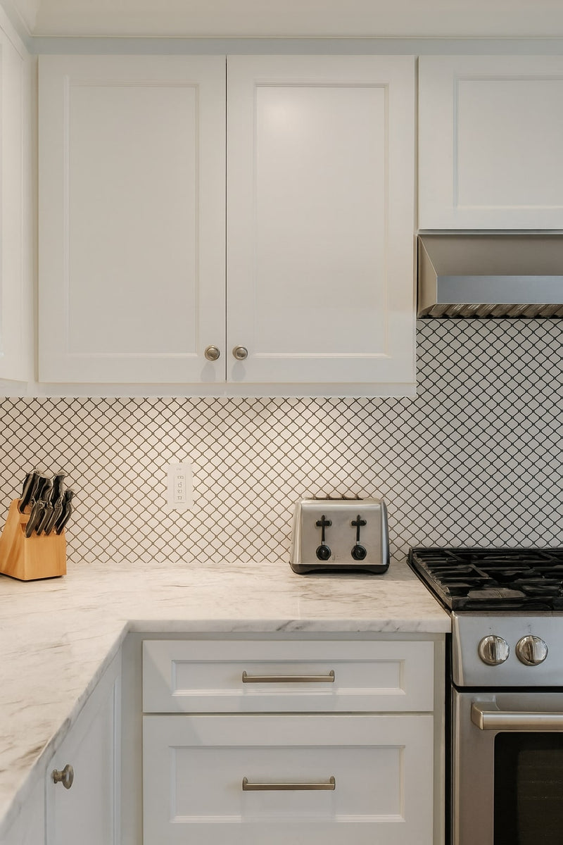 White 2" Arabesque Mosaic Tile – VN10 | 10 sq ft (10 Sheets) – $2.99/sq ft