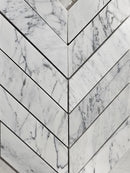 Polished Marble Mosaic Wall Tile – Statuario Chevron Pattern – $11.99/sq ft