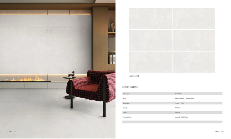 24" x 48" Tile – Large Format – Aura Carrara – $4.99/Sq Ft