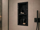 Black with White Pre-Formed Shower Niche – Waterproof Recessed Shower Shelf
