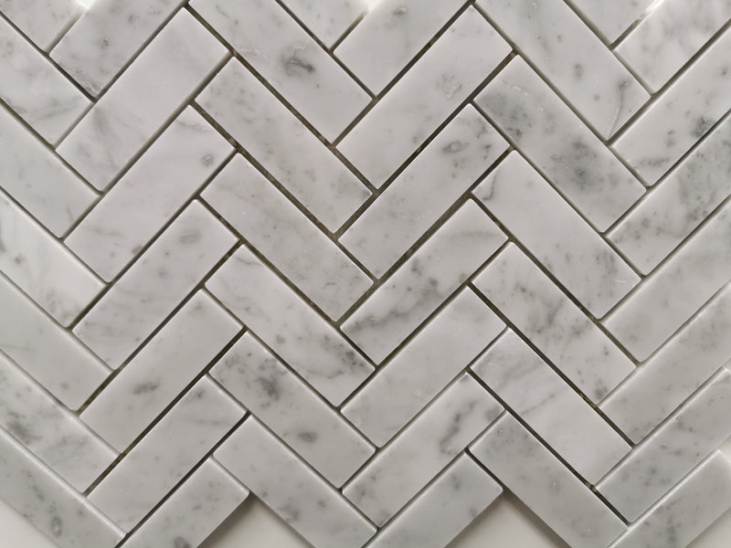 MD BIANCO CARRARA HERRINGBONE 1X3 INCH