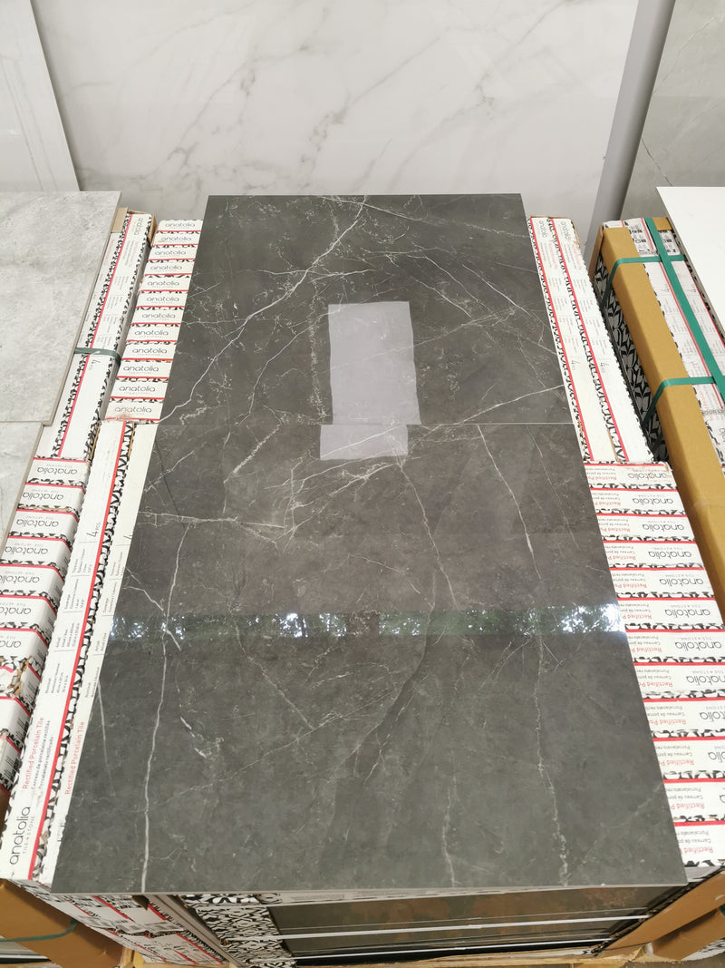 24 x 24 LA MARCA NERO VENATO polished porcelain tile