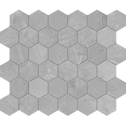 Grey 2-inch Matte Hexagon Porcelain Mosaic Tile
